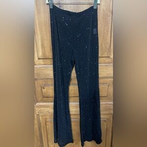 SHEIN black sparkly flares XS.